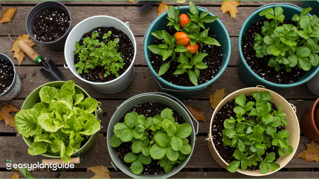 plastic bucket planter