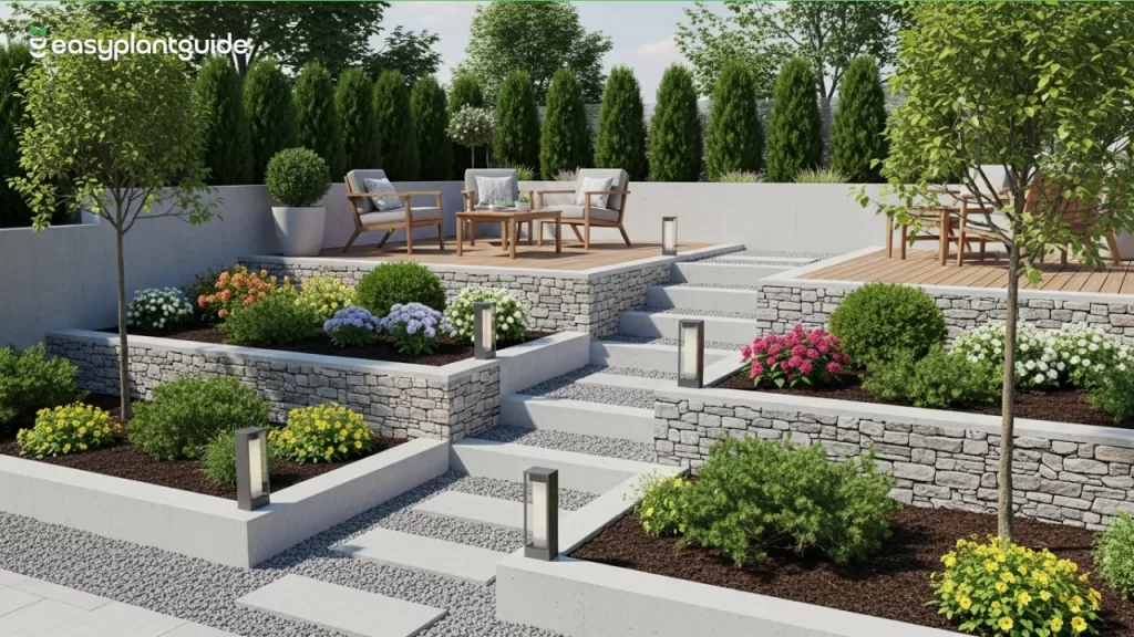 DIY garden terrace construction