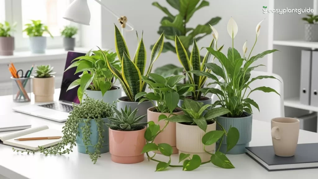 Office desk decor plants
