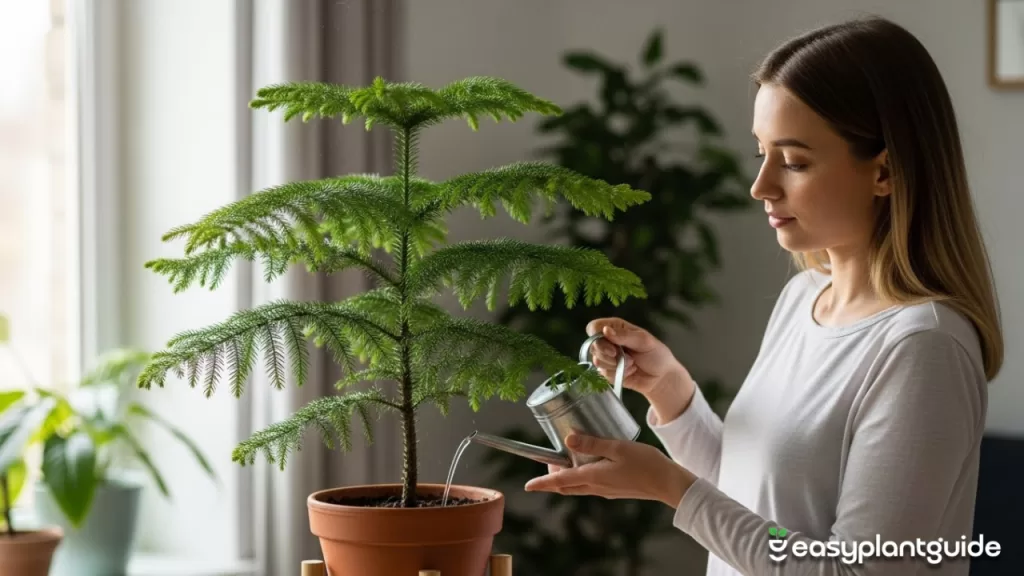 Watering the Norfolk Island Pine