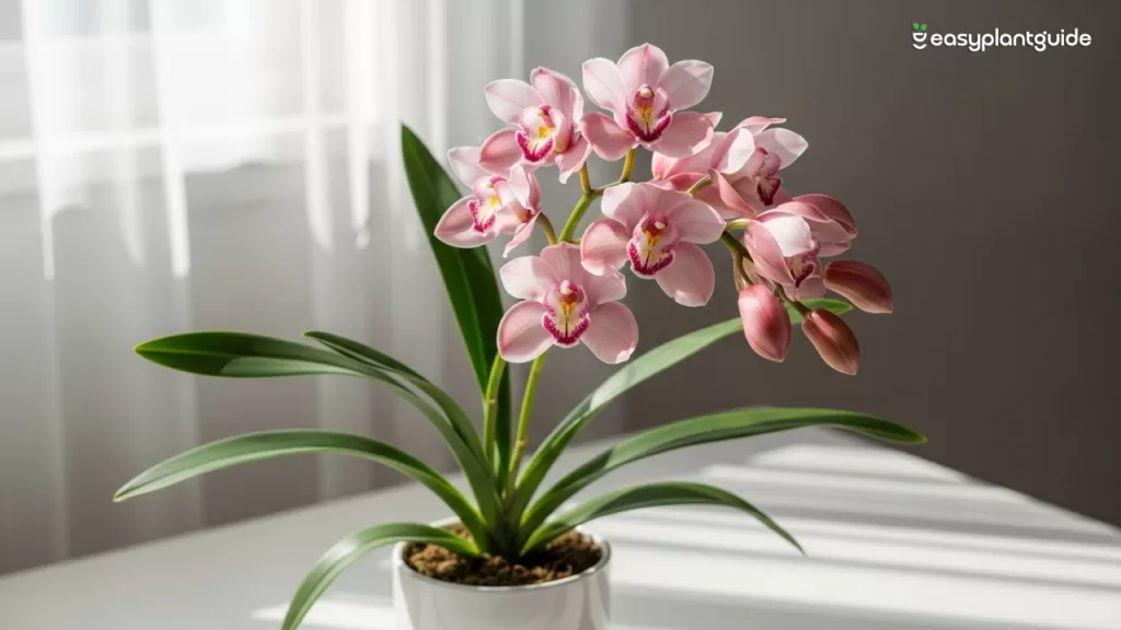 pink cymbidium orchid
